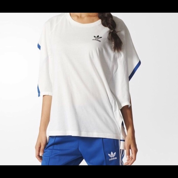Original Adidas Couture layered tee. Blue & White. - Picture 2 of 3